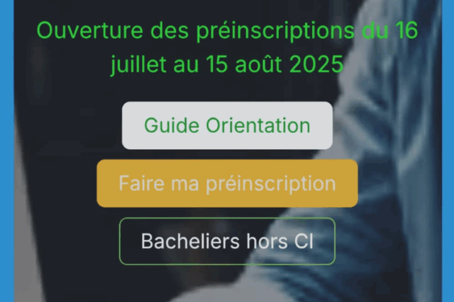 Préinscription Nouveaux Bacheliers en Côte d’Ivoire